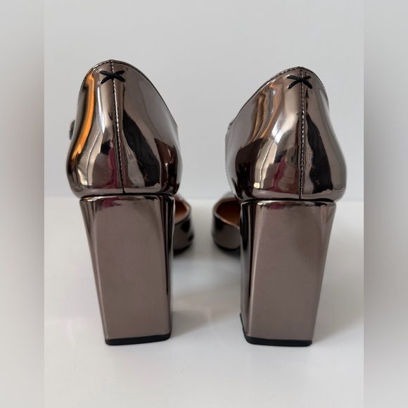 NWOT Inez Cleo Mary Jane Block Heel in Metallic, Size 9.5 - Picture 4 of 8